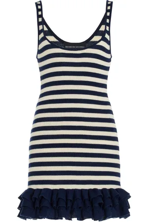 BRANDON MAXWELL The Sutter Ruffled Cashmere Mini Tank Dress