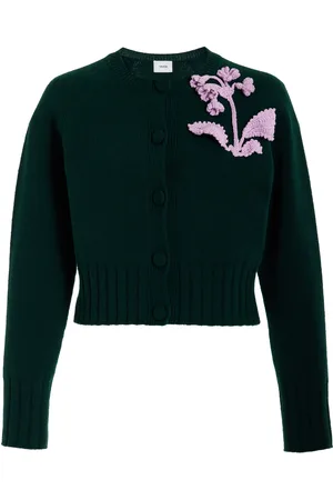 Erdem Embroidered Knit Wool Cardigan