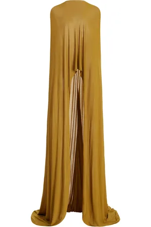 BRANDON MAXWELL The Mayowa Draped Sheer Crepe Top