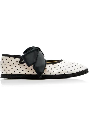 VIBI VENEZIA Exclusive Riviera Convertible Bow Polka-Dot Silk Mary Jane Flats