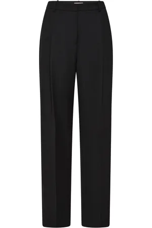 St Agni Pleated Wool-Blend Suiting Straight-Leg Pants