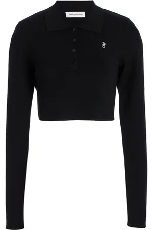 The Frankie Shop Giselle Cropped Knit Polo Shirt