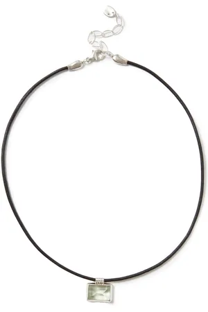 CHAN LUU Cora Sterling Silver Amethyst Leather Necklace