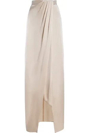 LAPOINTE Wrap-Effect Satin Maxi Skirt