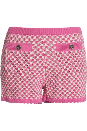VERSACE La Vacanza Crocheted Compact Cotton Shorts