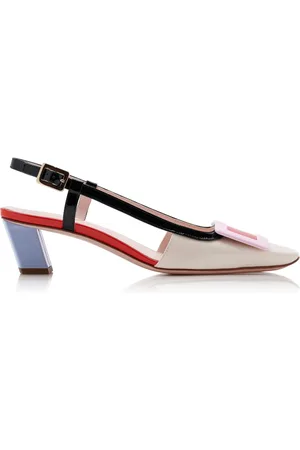 Roger Vivier BV Buckle-Embellished Patent Leather Slingback Pumps
