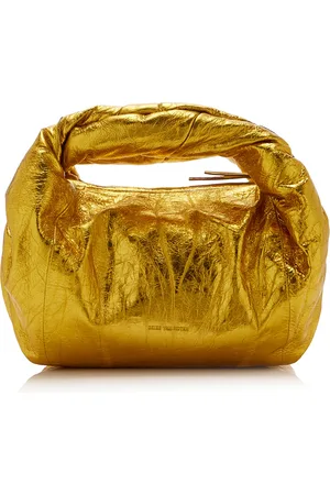 DRIES VAN NOTEN Twist Metallic Leather Bag