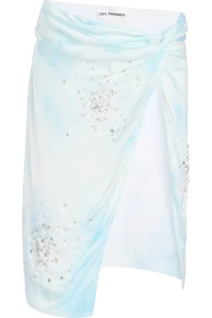 Des Phemmes Exclusive Riviera Embellished Midi Wrap Skirt