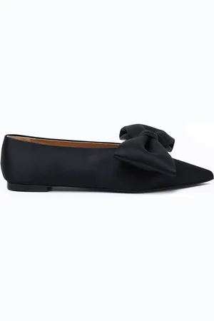KIMHEKIM Monroe Bow-Detailed Silk-Wool Satin Ballet Flats