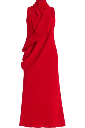 BRANDON MAXWELL Exclusive Frida Draped Silk-Crepe Midi Dress