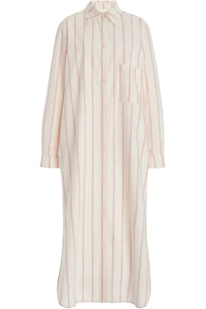 Totême Striped Cotton-Silk Maxi Tunic Dress