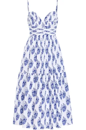 Carolina Herrera Exclusive Riviera Printed Cotton Midi Dress