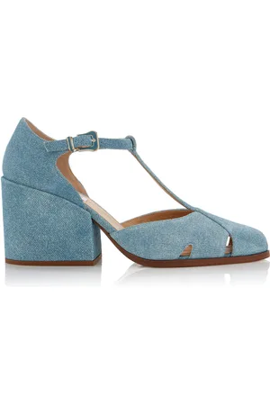 GABRIELA HEARST Evita T-Strap Denim Pumps