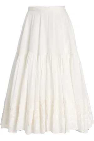LENA HOSCHEK Ditsy Cotton-Lace Midi Skirt