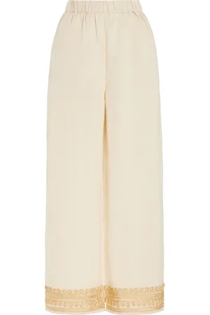 All That Remains Exclusive Diego Embroidered Linen Wide-Leg Pants