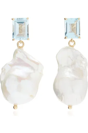 Mateo 14K Yellow Gold Topaz; Pearl Earrings
