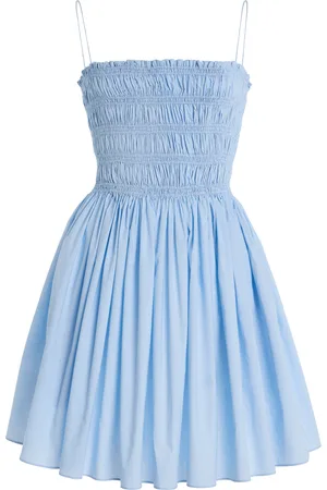 MATTEAU Shirred Organic Cotton Mini Dress