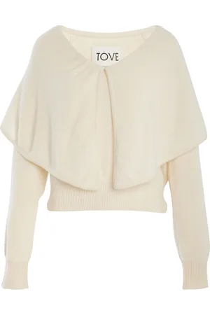 TOVE Malia Scarf-Detail Knit Cashmere Sweater