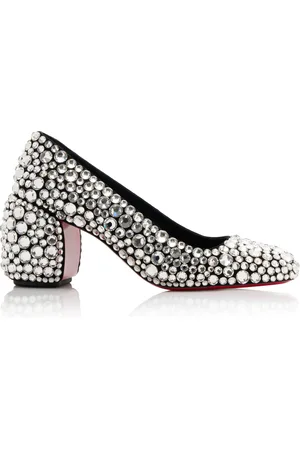 Christian Louboutin Minny Maxi 70mm Crystal-Embellished Suede Pumps