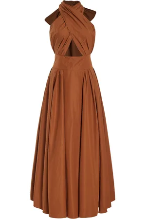 FRANCOISE Exclusive Marilyn Cutout Cotton Poplin Midi Dress