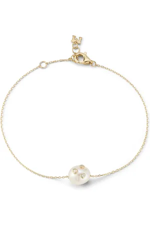 Mateo 14K Yellow Gold Diamond; Pearl Bracelet