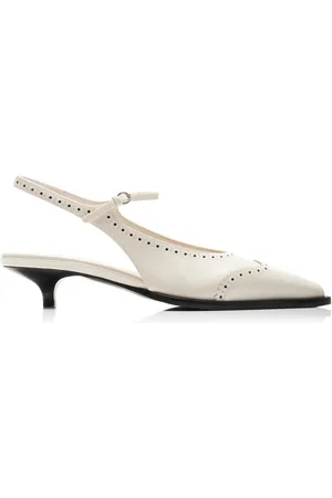 Miu Miu Brogue Leather Mary Jane Slingback Pumps