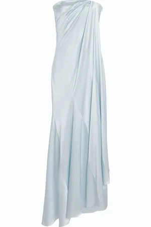 DELPOZO Exclusive Draped Silk-Satin Maxi Dress