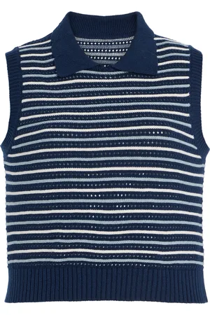 Matthew Bruch Striped Cropped Cotton-Blend Top