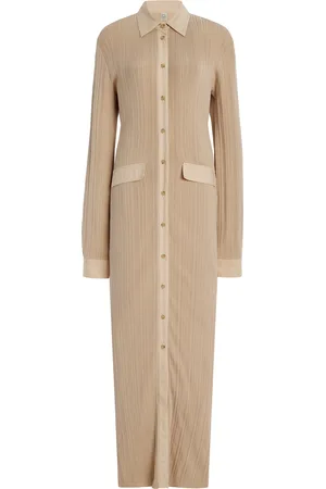 Totême Buttoned Knit Maxi Shirt Dress