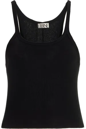 ÉTERNE Ribbed Cotton Tank Top