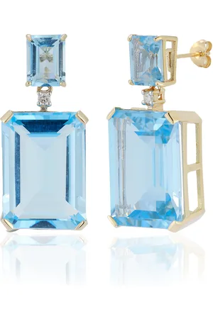 Mateo Frame 14K Yellow Gold Topaz Earrings