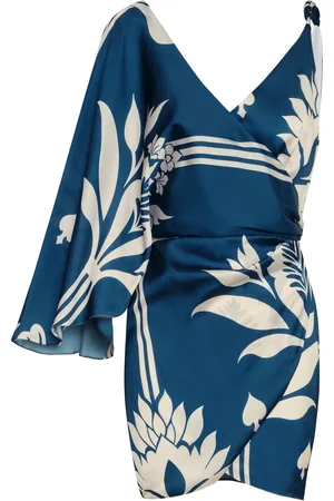 Andres Otalora Minee Asymmetric Satin Mini Dress