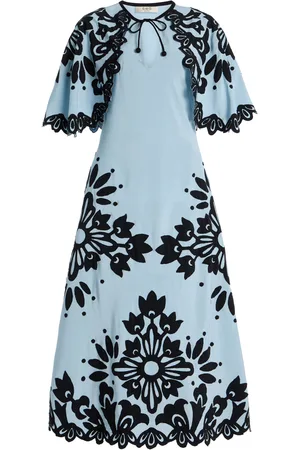 SEA Liliana Appliquéd Crepe Midi Dress
