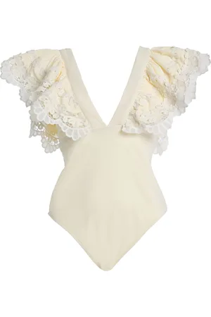 SEA Iyla Ruffled Lace-Trimmed One-Piece Swimsuit