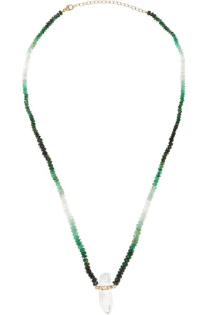 JIA JIA 14K Yellow Gold Emerald; Crystal Necklace