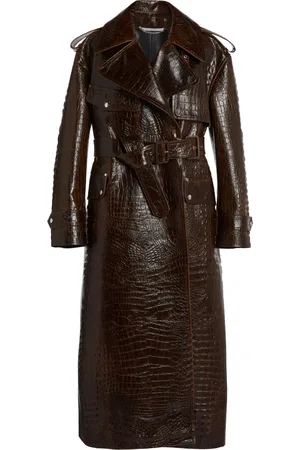 Stella McCartney Croc-Embossed Altermat Trench Coat