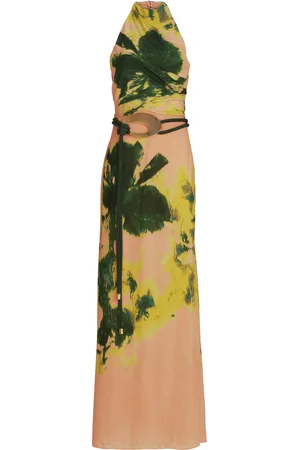 Silvia Tcherassi Ellis Floral Crepe Halter Maxi Dress