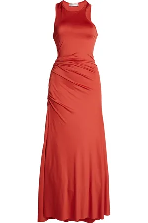 Victoria Beckham Ruched Jersey Midi Dress