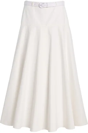 BRANDON MAXWELL Exclusive RIviera Belted Cotton Midi Skirt