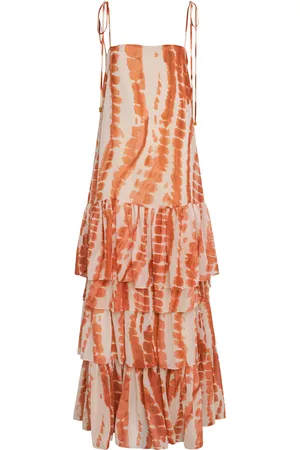 Andres Otalora Tha Tiered Chiffon Maxi Dress