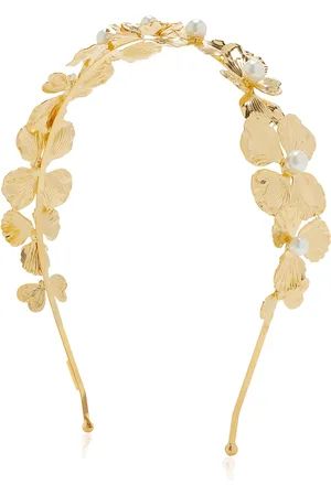 LELET NY Eden Pearl-Trimmed Metal Poppy Headband