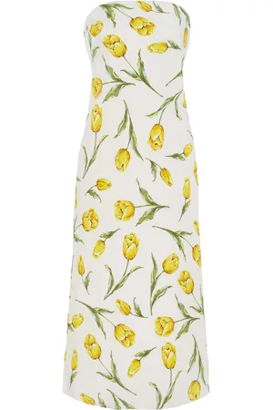 RODARTE Tulip Silk Crepe Strapless Dress
