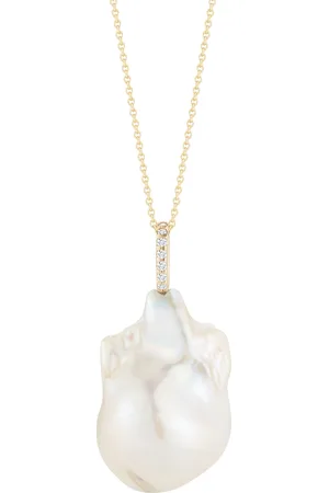 Mateo 14K Yellow Gold Diamond; Baroque Pearl Pendant Necklace
