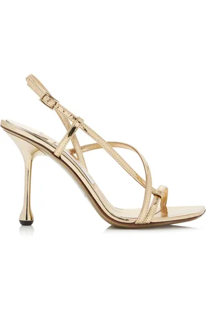 Jimmy Choo Etana Metallic-Leather Sandals