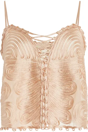 ULLA JOHNSON Zina Ribbon-Embroidered Silk Tank Top