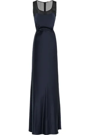 ADAM LIPPES Fringed Silk-Charmeuse Maxi Dress
