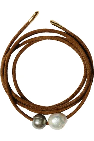 CHAN LUU Vanya Leather Pearl Wrap Bracelet