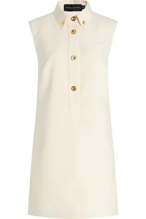 BRANDON MAXWELL Exclusive The Belle Wool-Silk Crepe Polo Mini Dress