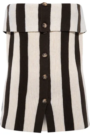 SIEDRES Vasia Ribbed-Knit Wool-Blend Strapless Top