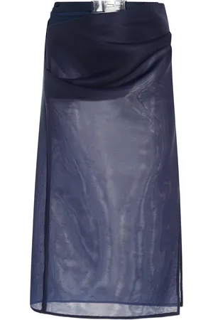 BRANDON MAXWELL The Isobel Belted Sheer Midi Skirt